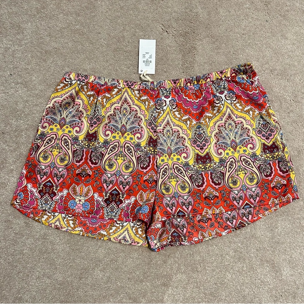 Primark Colorful Paisley Women's Silky Pajama Shorts